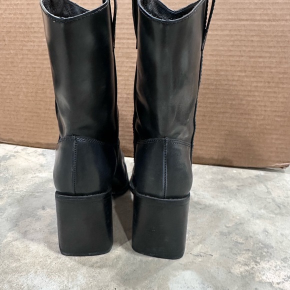 🖤 Matisse Black Leather Block Heel Western-Style Ankle Boots – Size 7 - Picture 4 of 6